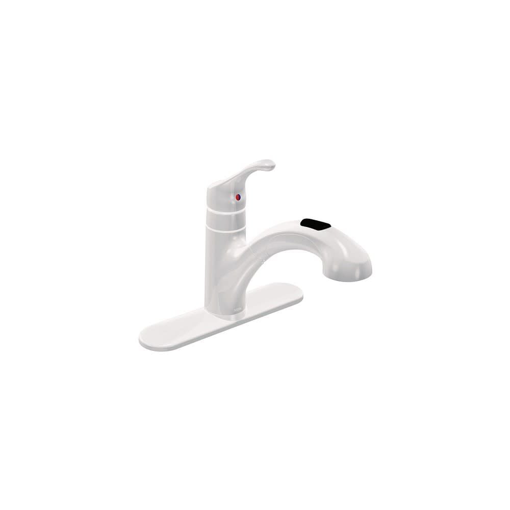 Moen Pullout Kitchen Faucet Renzo Glacier 1 Handle Low Arc CA87316W