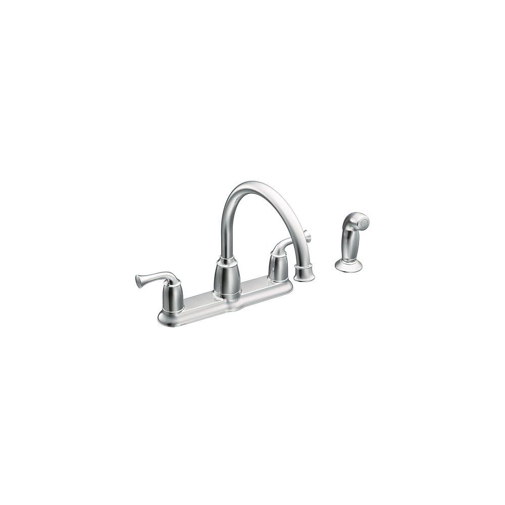 Moen Banbury Chrome 2 Handle High Arc Kitchen Faucet with Side Spray