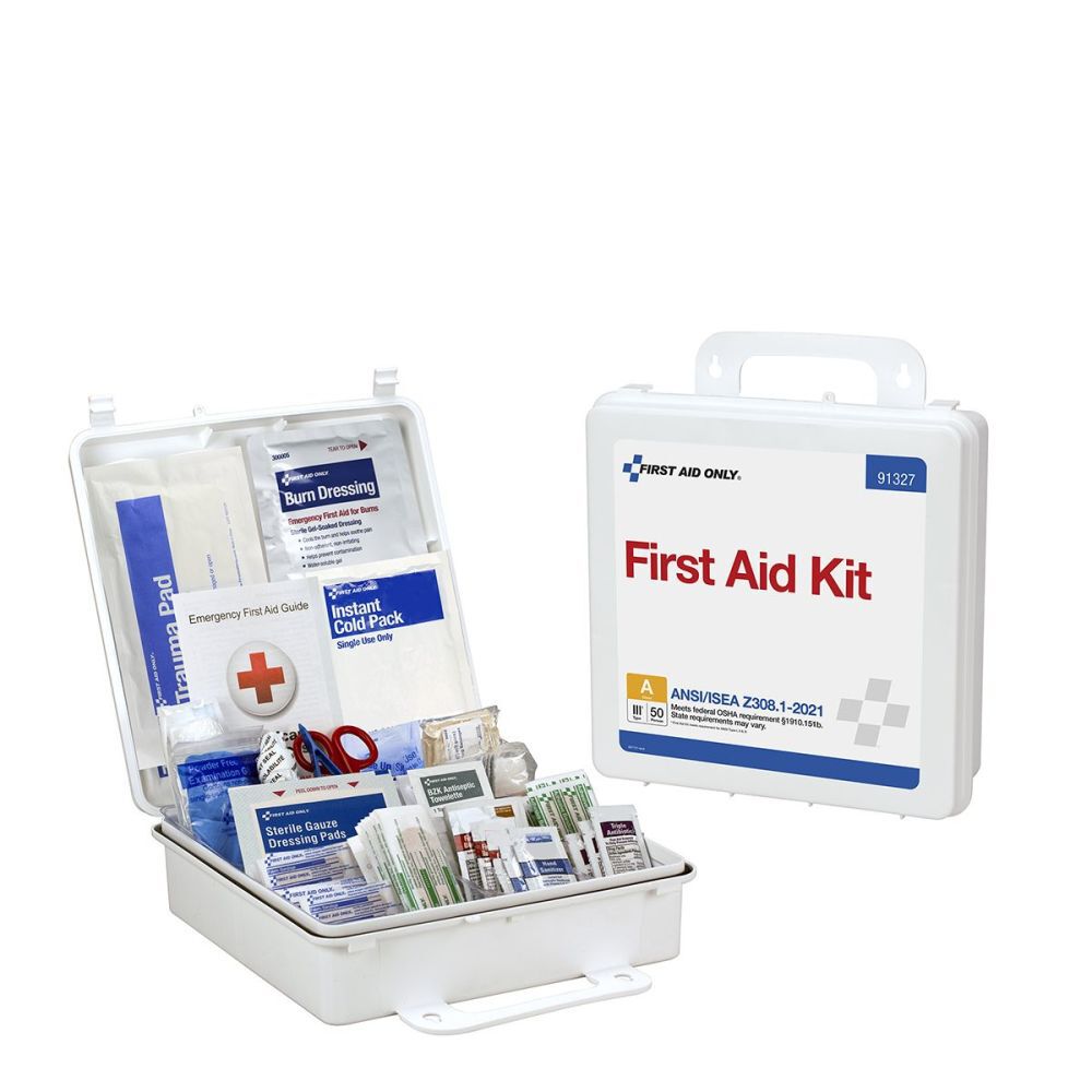 First Aid Only First Aid Kit 50 Person Plastic Case ANSI Portable