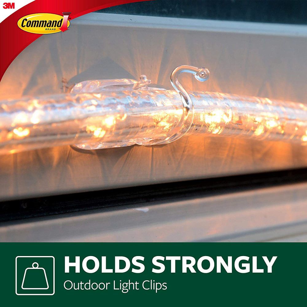 3M Command Small Clear Outdoor Rope Light Clip, small