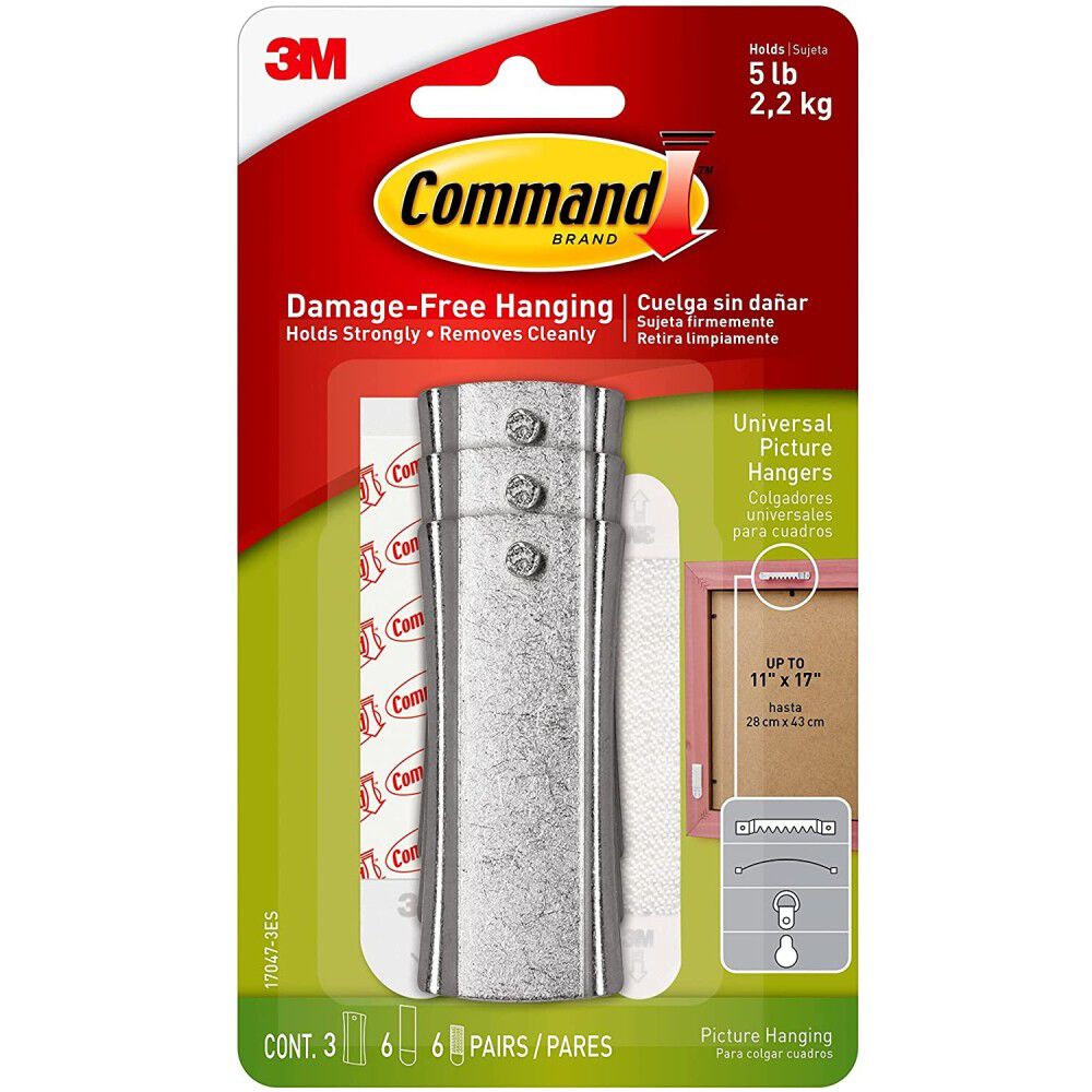 3M Command Large Universal Metal Picture Hanger 3pk