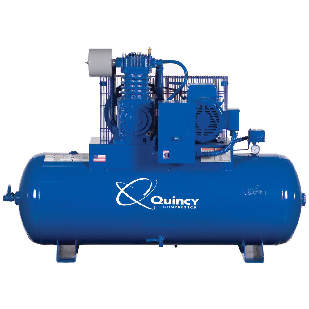 Quincy Reciprocating Air Compressor 7.5HP 80 Gallon Horizontal