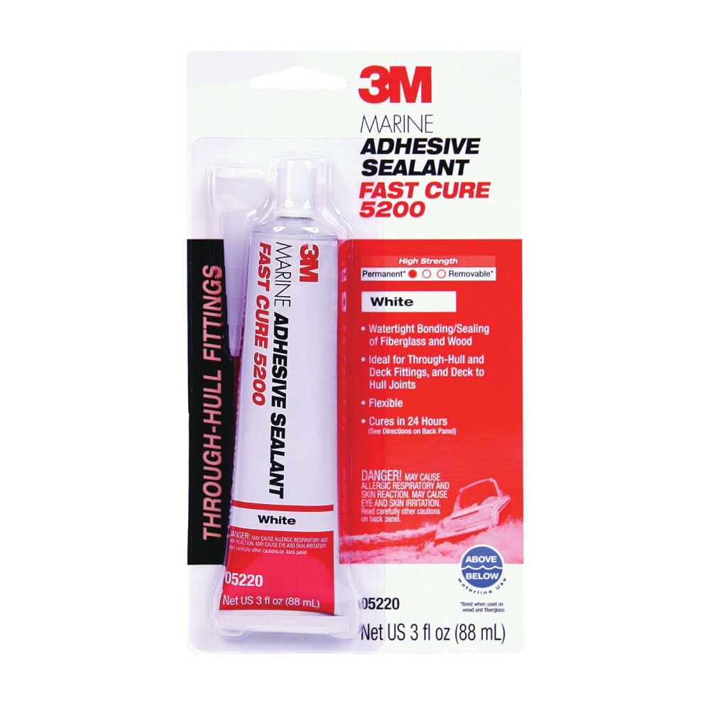 3M Fast Cure 5200 Series Marine Adhesive Sealant White 3oz