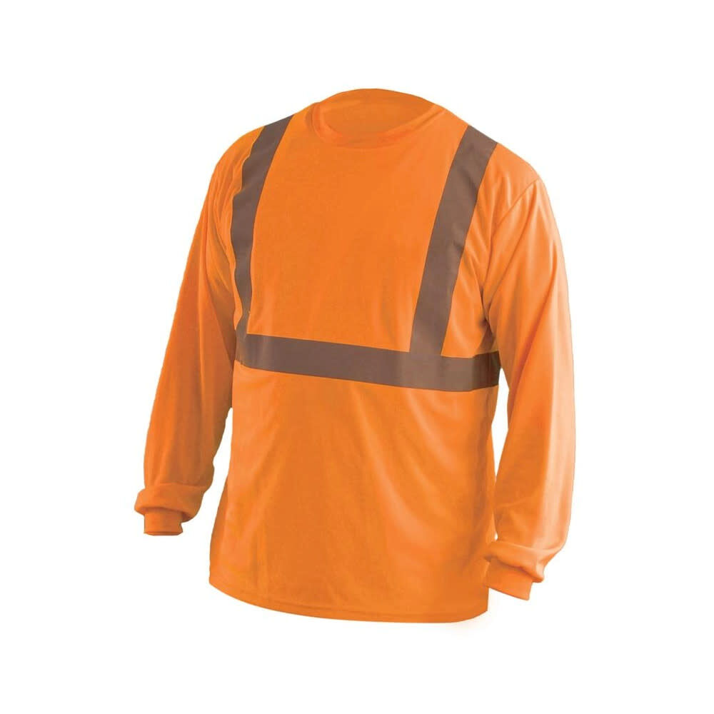 Occunomix Hi-Vis Orange Class 2 Classic Wicking Birdseye T-Shirt Long Sleeve 3X