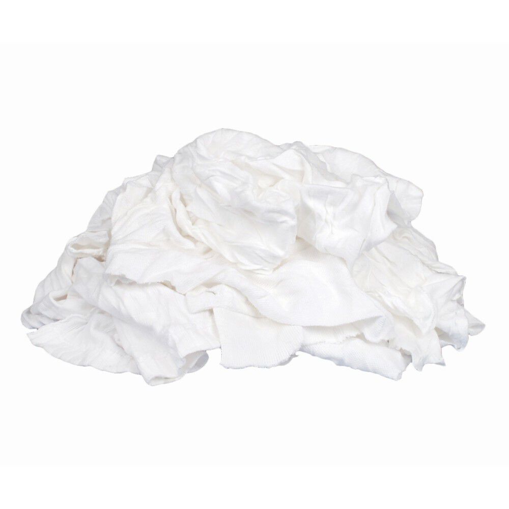 Buffalo Industries Recycled White T Shirt Cloth Rag 10 Lb Box