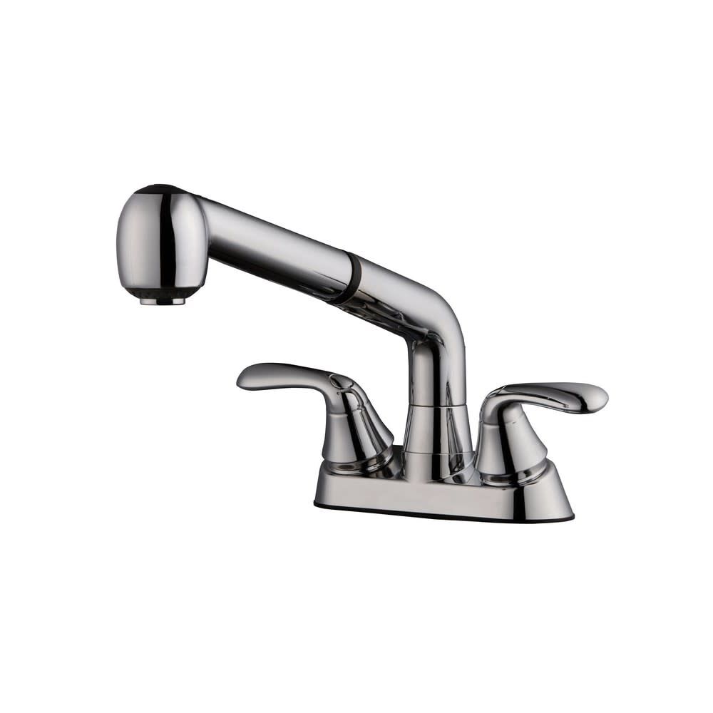 Homewerks Laundry Faucet Chrome 2 Handle Traditional Pull Out
