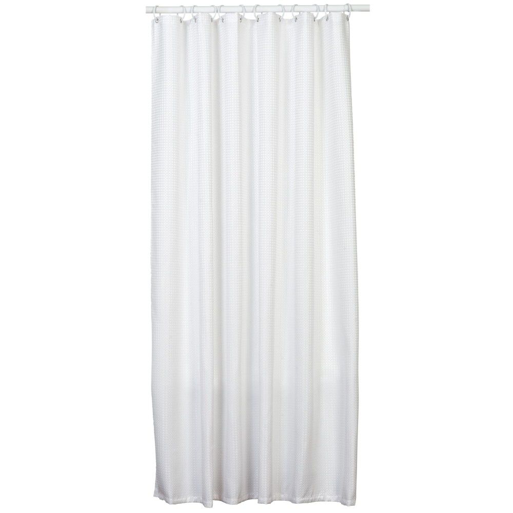 Zenith White Polyester Waffle Weave Shower Curtain Liner