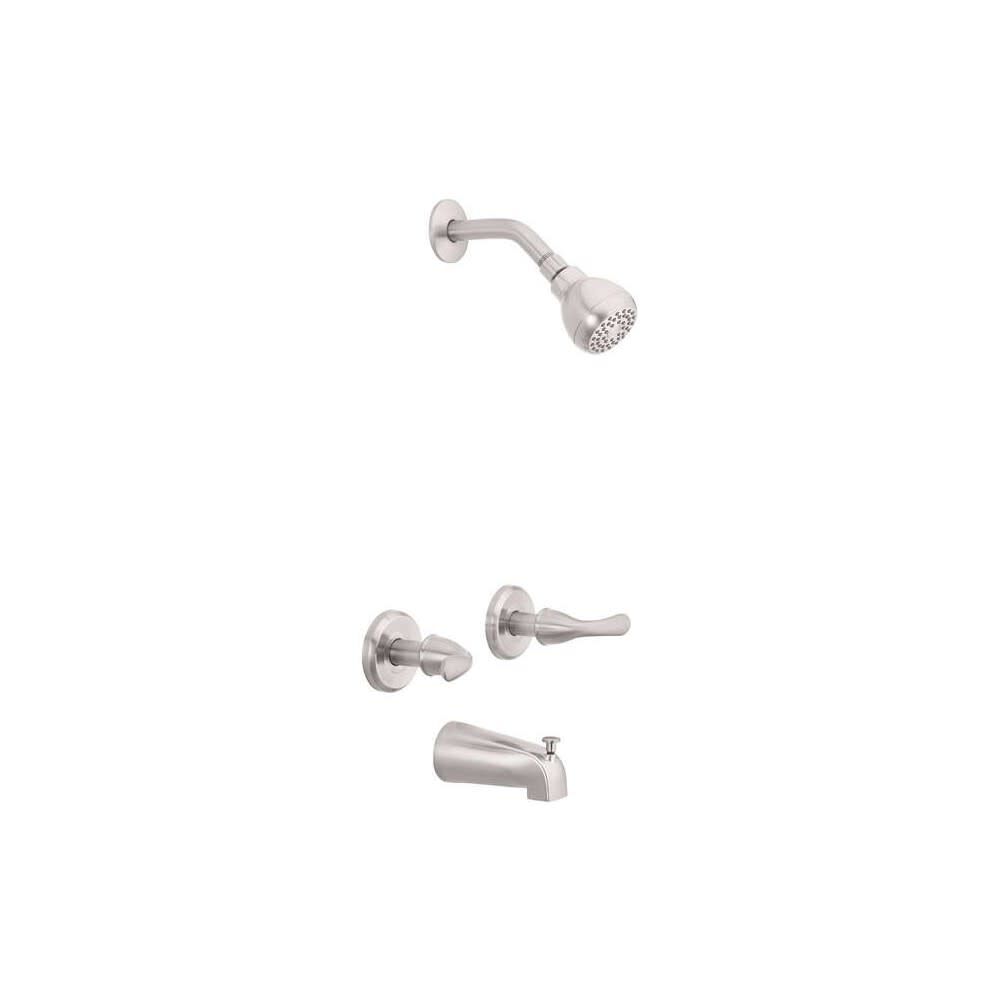 Oakbrook Essentials Tub & Shower Faucet Brushed Two Handle Nickel