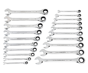 Gearwrench 20 piece Sae and Metric Ratcheting Combination Wrench Set