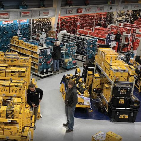 Tool displays at the Acme Tools in Bismarck,ND