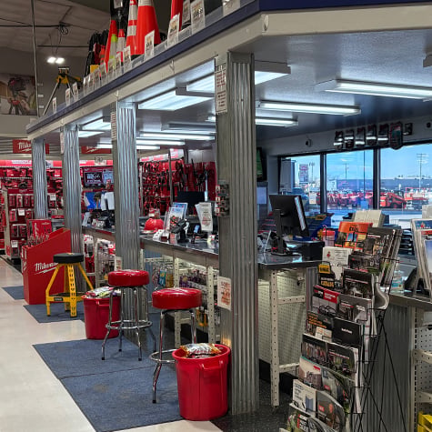Sales counter at Acme Tools in Minot, ND