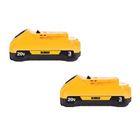 DEWALT 20V MAX 20V 3Ah Lithium Ion Power Tool Battery Pack with Fuel Indicator (2 Pack)