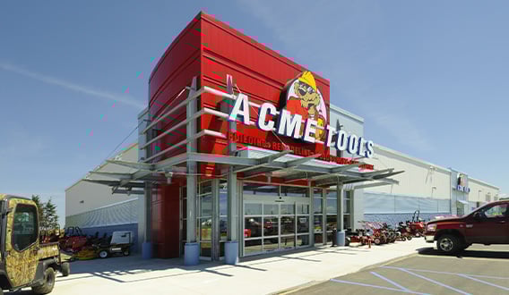Front of an Acme Tools store location