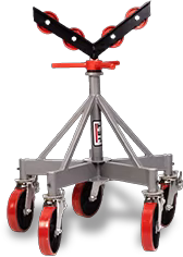 JET 5-Leg Pipe Jack Stand with Casters and Steel Rollers