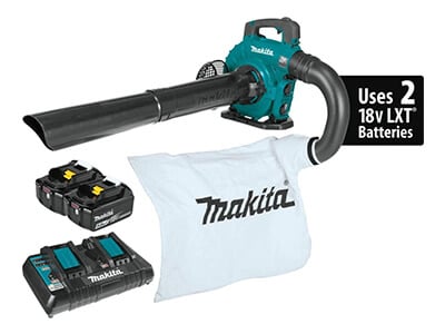 Makita 18V X2 LXT Li-ion brushless cordless blower kit with vacuum attachment kit