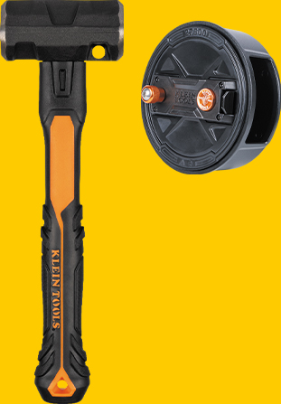 Klein Tools 6lb Sledge Hammer with Fiberglass Handle and Quick Lock Tie Wire Reel