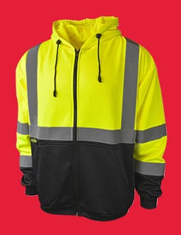 Radians RADWEAR Class 3 Blocked Zippered Hooded Sweatshirt