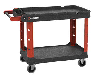 Crescent Two Shelf Industrial Utility Cart with Hard Caster