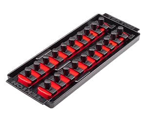 Tekton 20 Slot Universal Socket Organizer for 3/8 Inch Drive Sockets and Bit Sockets, Red