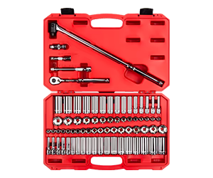 Tekton 3/8 Inch 6 Point. Socket and Ratchet Set, 73 Pieces (1/4-1 Inch, 6-24 mm)