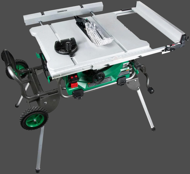 Metabo Hpt 10 inch Jobsite Table Saw with Fold Roll Stand