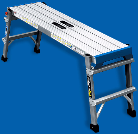 Werner 300 Lbs Aluminum Portable Pro Work Platform with Easy-Grab Handles
