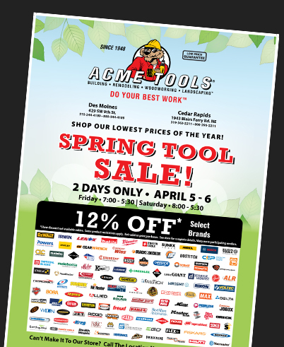 Spring Tool Sale Flyer