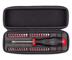 Tekton 1/4 Inch Bit Driver and Bit Set with Case, 37 Piece