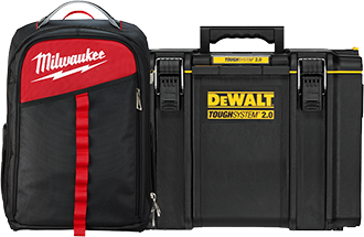 Milwaukee Low Profile Backpack and Dewalt Tough System 2.0 Extra Large DS400 Tool Box