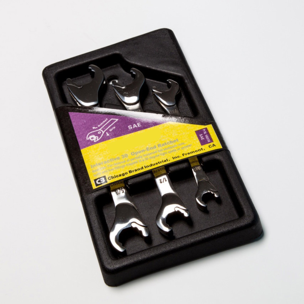 

Chicago Brand 3pc Open End Ratchet Wrench SAE