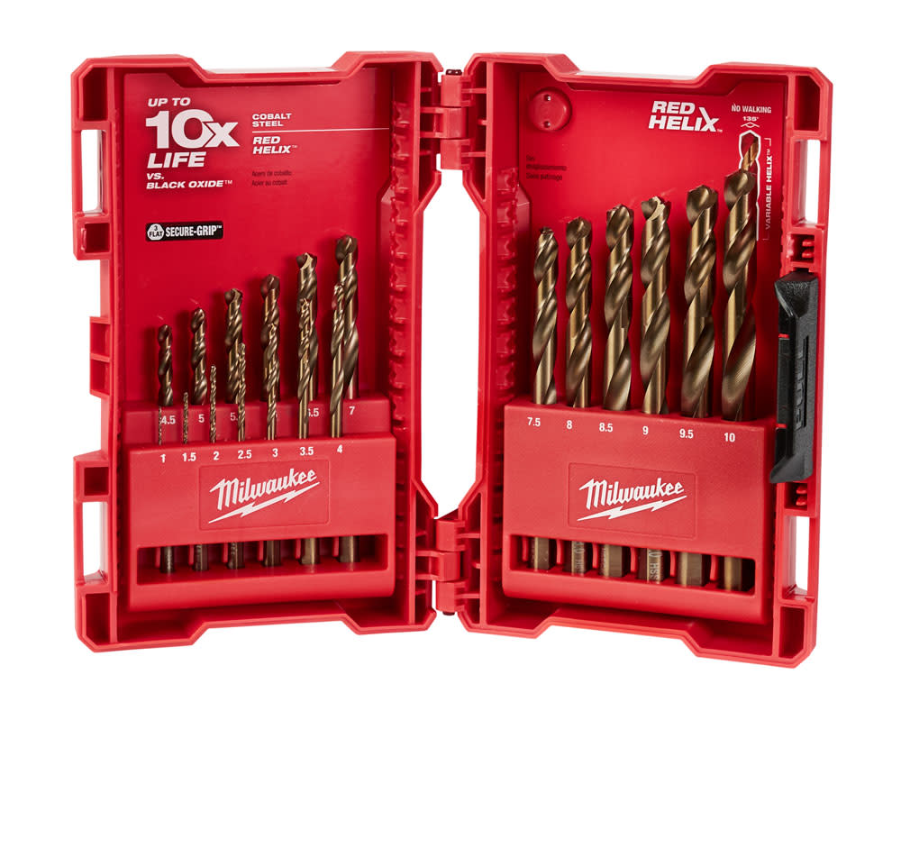 

Milwaukee RED HELIX Cobalt Metric Drill Bit Set 19PC