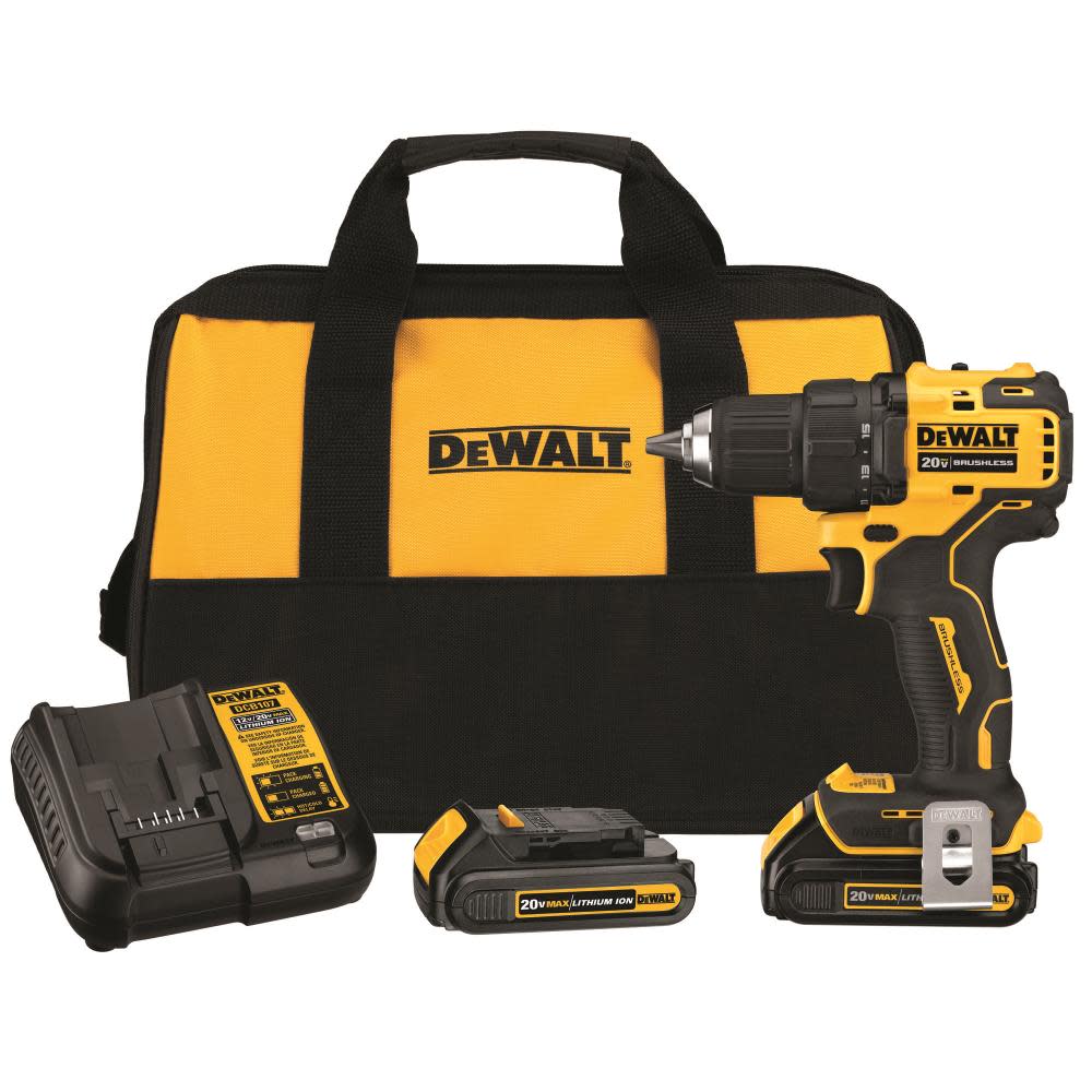 

DEWALT 20V MAX* Brushless Compact 1/2 in. Drill/Driver Kit (2 Batteries)