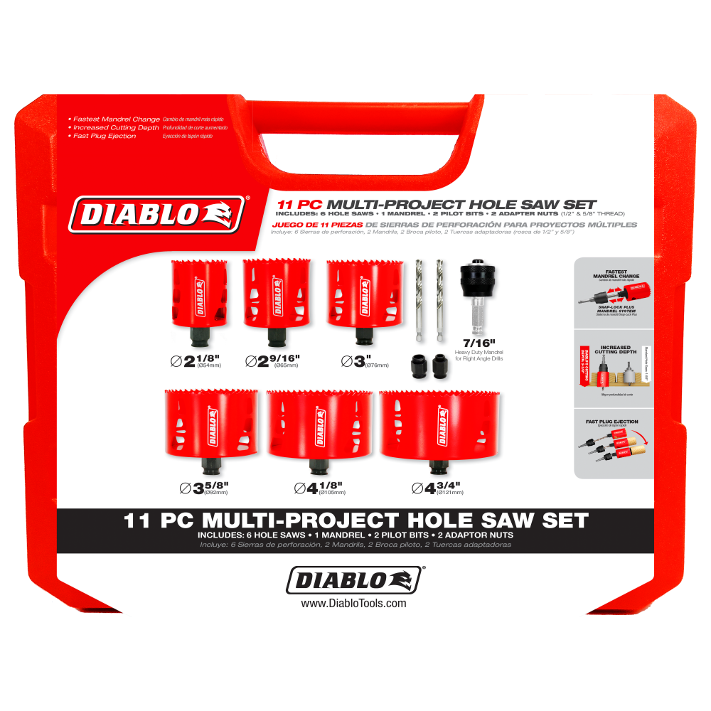 

Diablo Tools 11 pc Multi-Project Bi-Metal Hole Saw Set