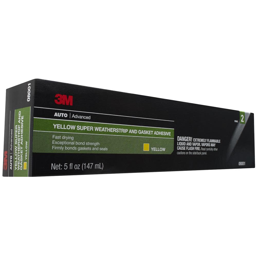 

3M Super Weatherstrip and Gasket Adhesive Yellow 5 oz Tube 6 Per Case