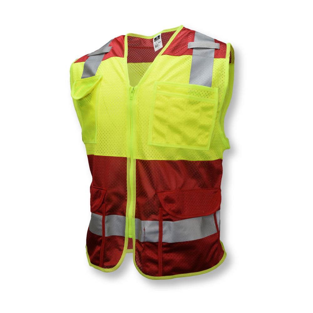 

Radians Safety Vest Custom Color Blocking Type O Class 1 Red Medium