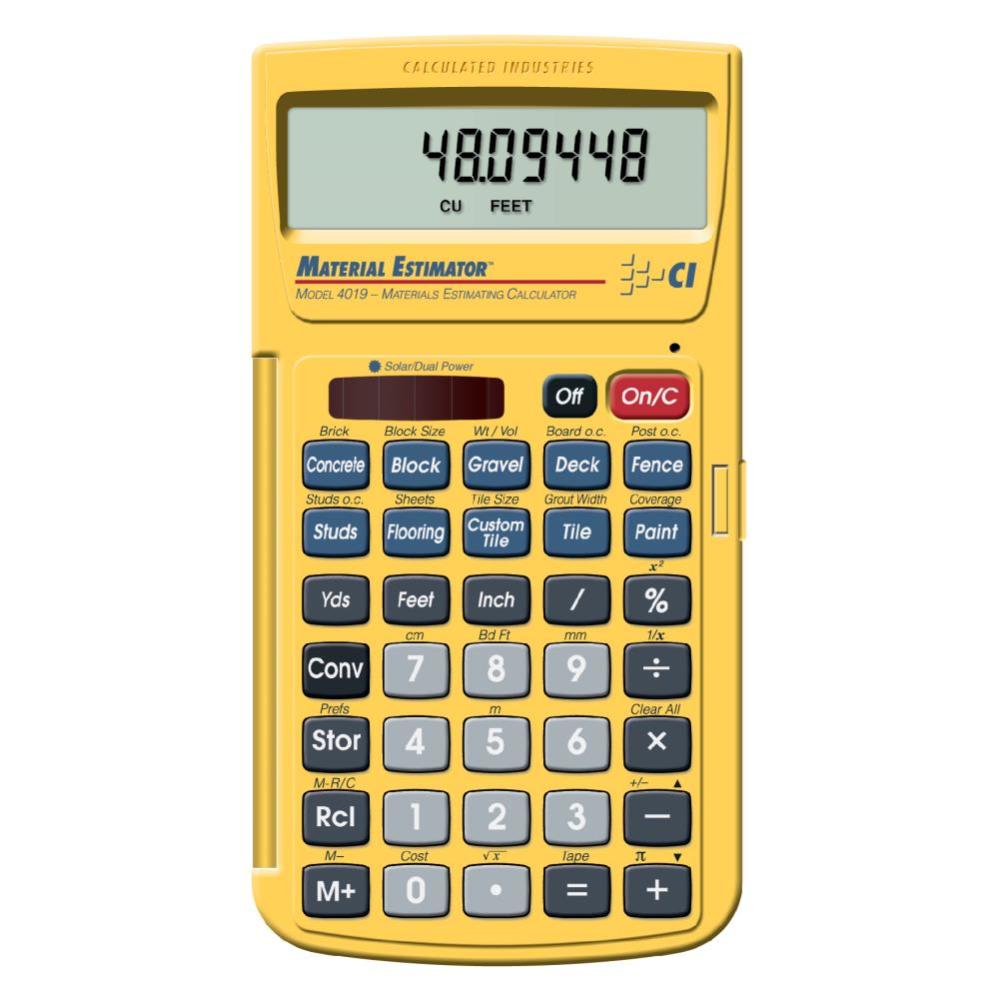 

Calculated Industries Material Estimator Building Materials Estimating Calculator