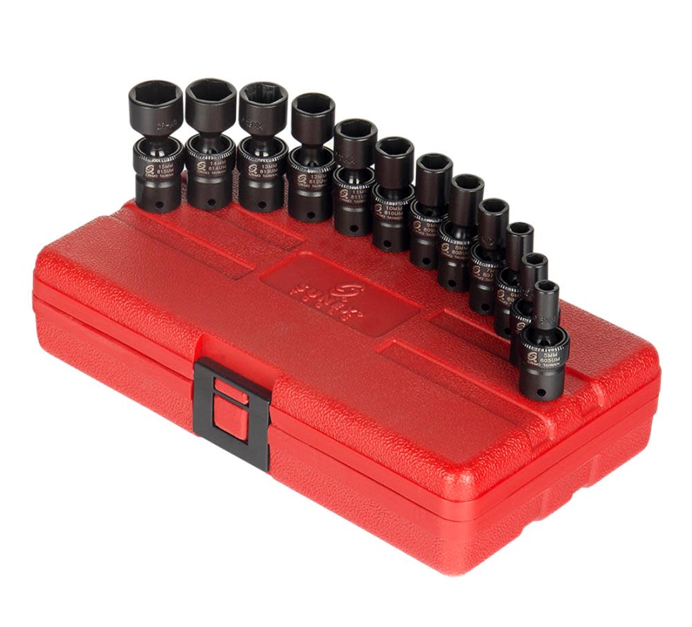 12 pc. 1/4 In. Drive Metric Universal Impact Socket Set