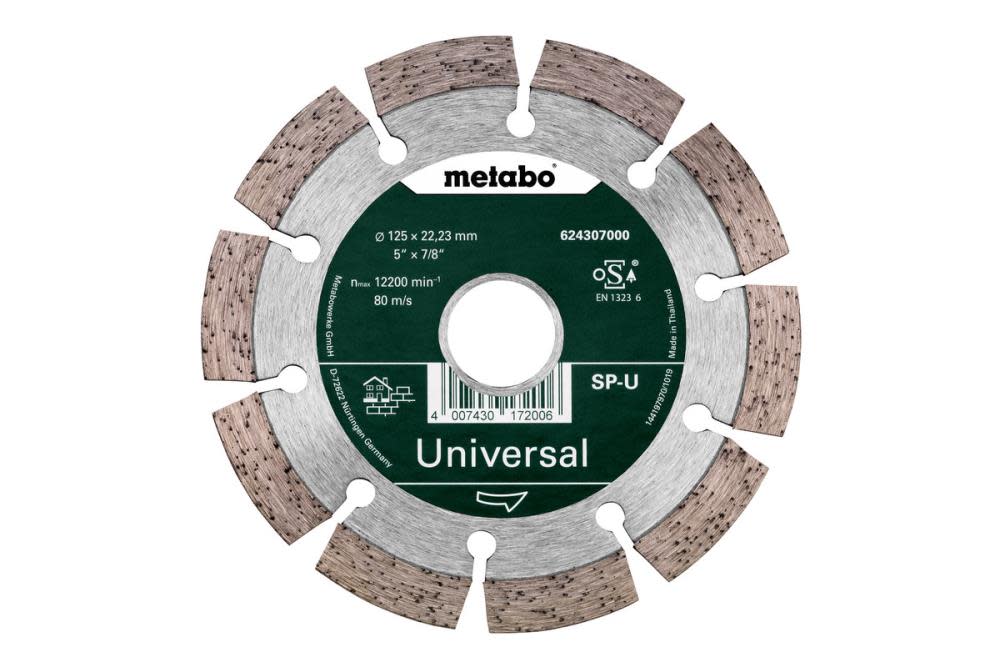 

Metabo Diamond Cutting Disc 5" x 7/8" Universal 10 Segments