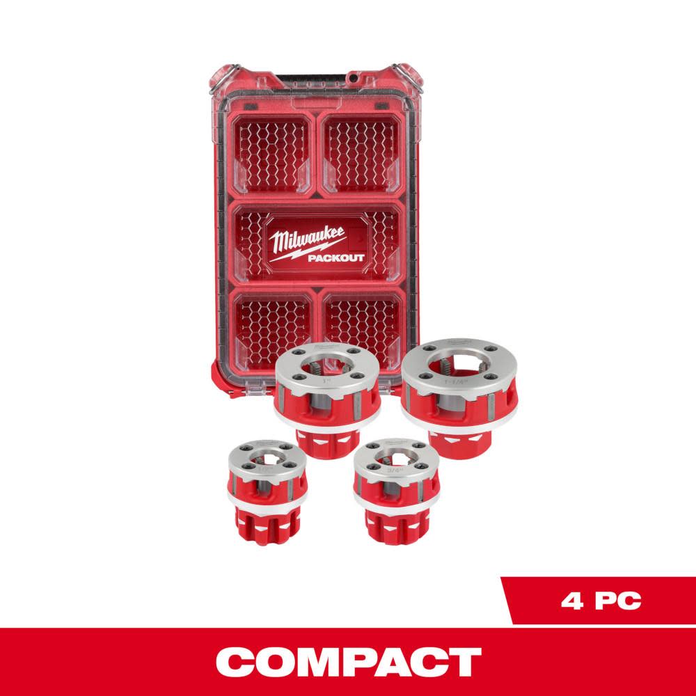 

Milwaukee 1/2" 1 1/4" ALLOY NPT Compact Forged Aluminum Die Head KIT