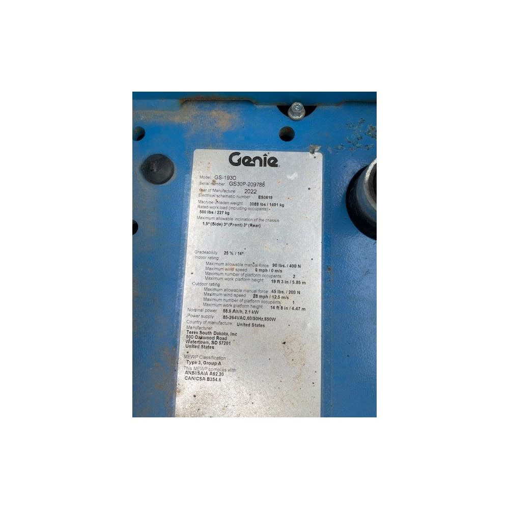 Visual Ind Light 1261183GT Made For Genie Slab Scissor Lift Gs 2646 Gs 3232 Gs 3246 Gs 4046 Gs 2032 Gs 1930