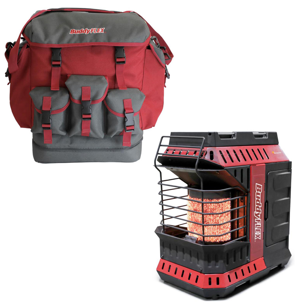 Mr Heater 8000 11000 BTU Buddy FLEX Portable Radiant Heater with Gear Bag