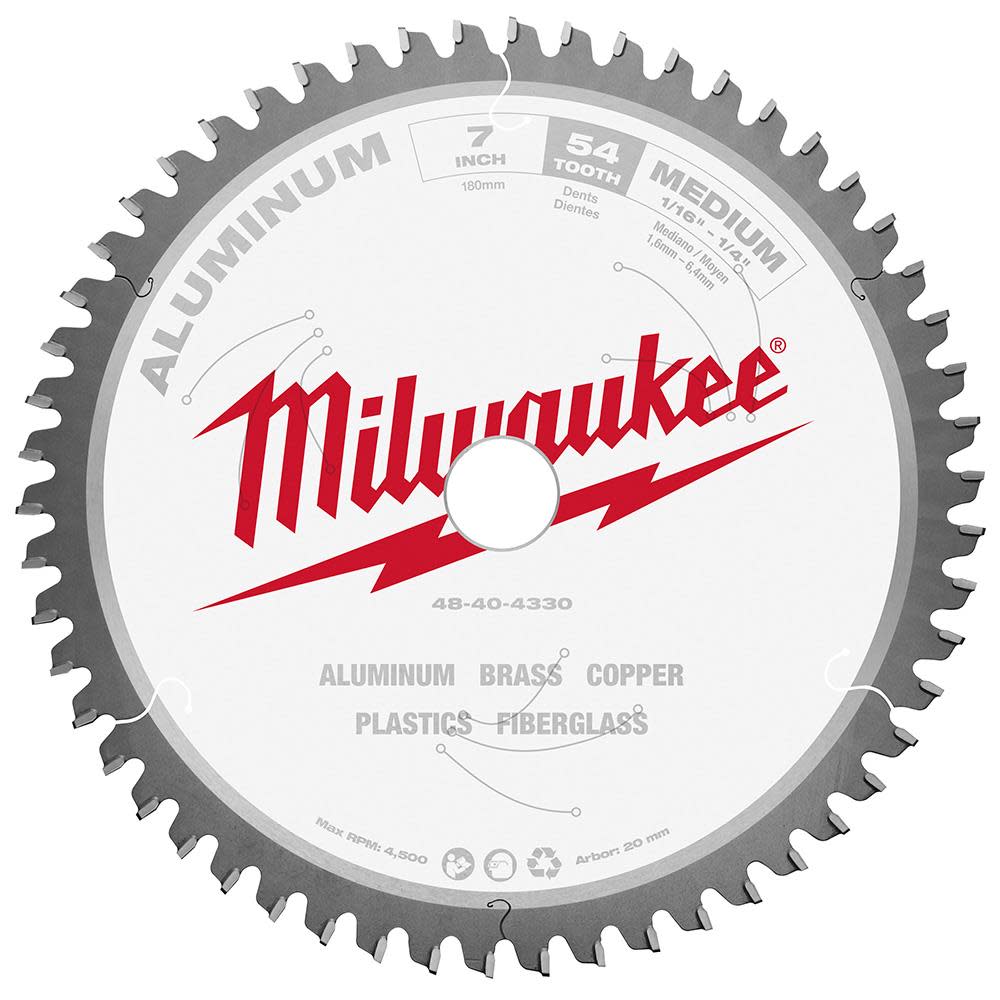 

Milwaukee 7 in. Aluminum Cutting Circular Saw Blade