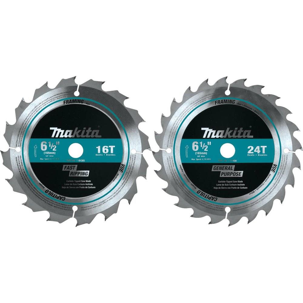 

Makita 6-1/2 in. Carbide-Tipped Circular Saw Blade (2-Pieces)