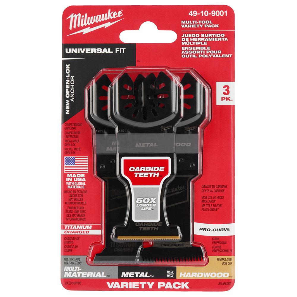 Milwaukee OPEN-LOK 3PC ALL PURPOSE MULTI-TOOL BLADE VARIETY