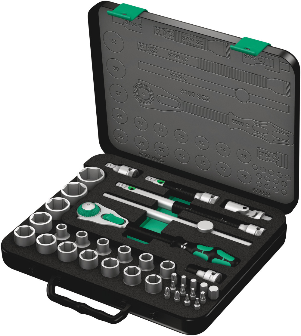 

Wera Tools 37pc 1/2" Drive 8100 SC 2 Zyklop Speed Ratchet Set