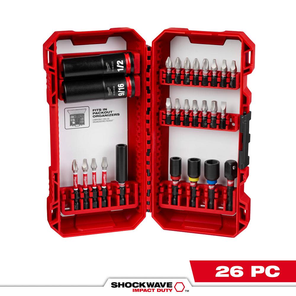 Milwaukee SHOCKWAVE Impact Duty Drive and Fasten Set 26PC 48-32