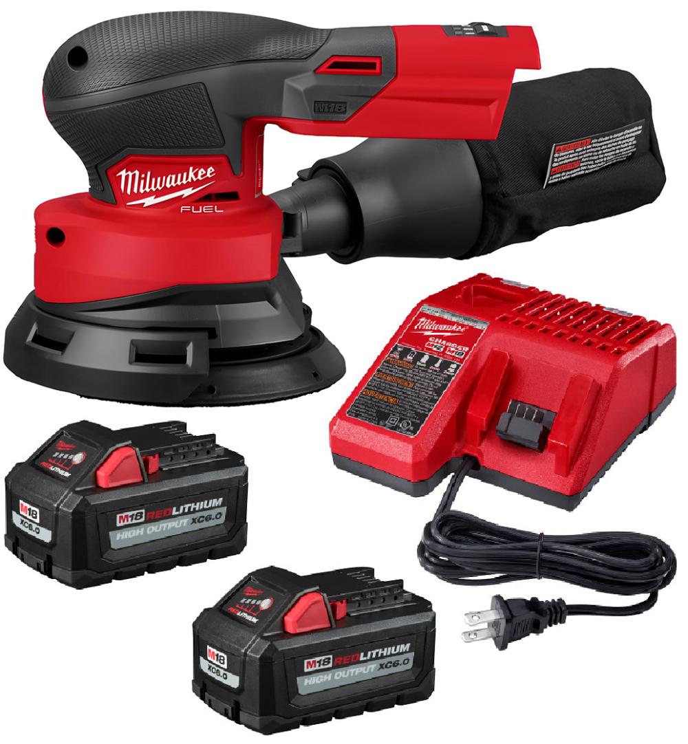 Milwaukee M18 FUEL 5" Random Orbital Sander (Bare Tool) – Powerstate Brushless, 12K OPM, Low Vibration, Bluetooth Dust Control