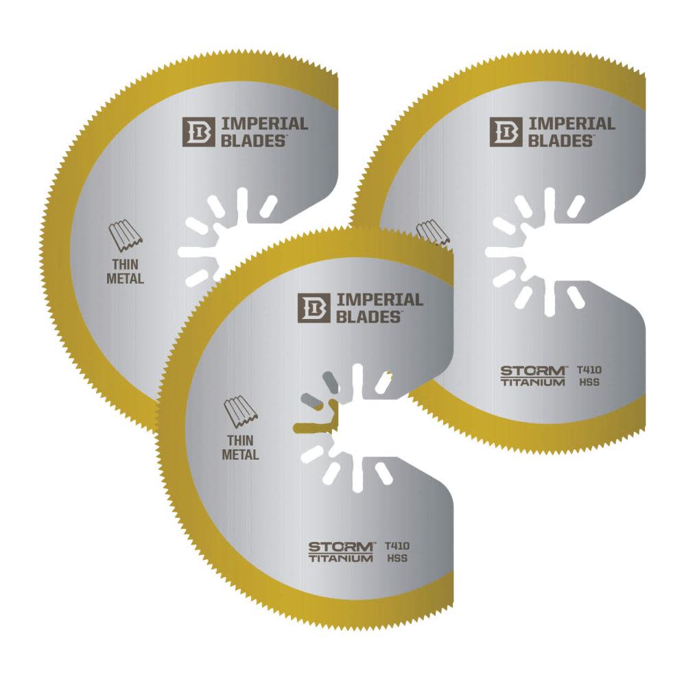 

Imperial Blades One Fit 3-1/8" Storm Titanium Thin Metal Segment Blade 3PC