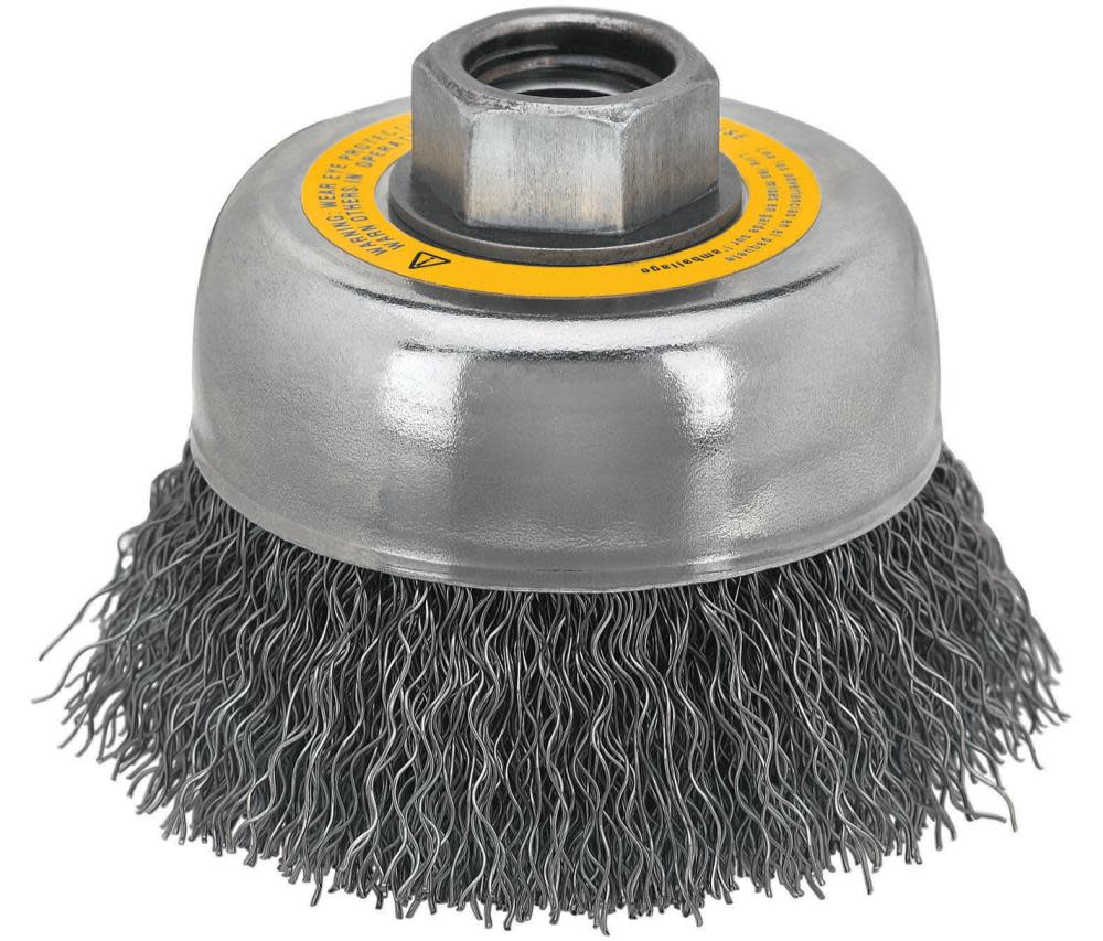 

DEWALT 5 In. x 5/8 In. to 11 HP .014 Carbon Crimp Wire Cup Brush