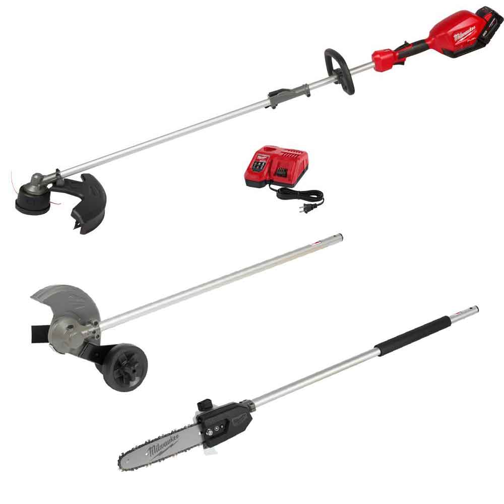 Milwaukee M18 FUEL String Trimmer with QUIK LOK Pole Saw and Edger Attachments